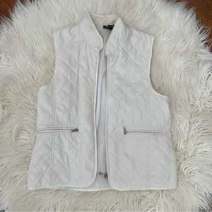 Lightweight Quilted White Vest Sz S